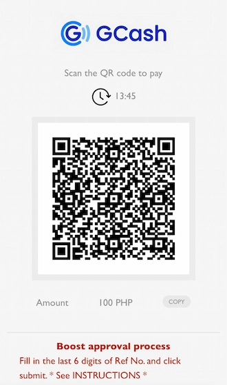 Step 5: Please save the QR code we provide. Then open your GCash app and a payment by scanning this QR code.